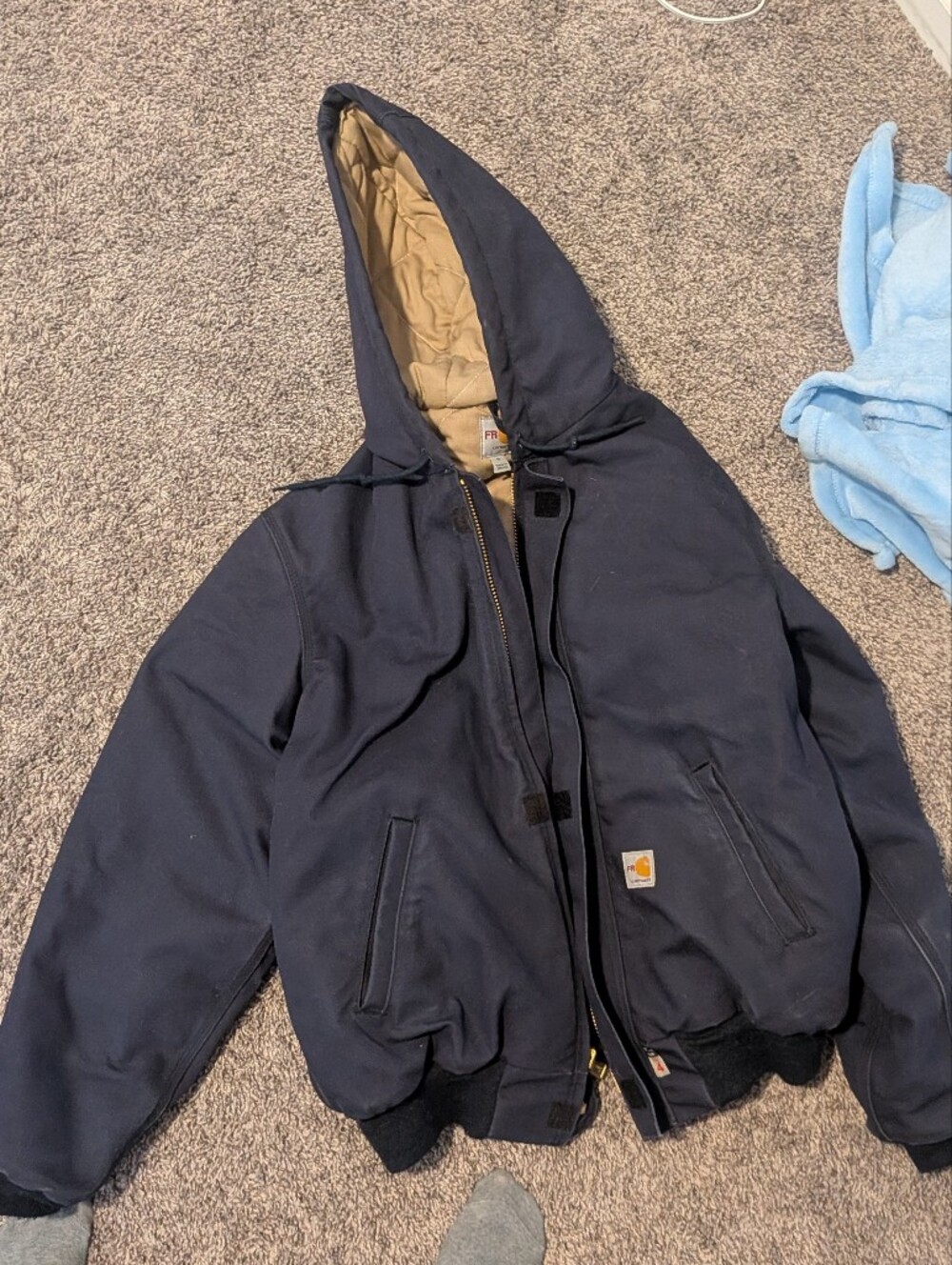 Carhartt Navy Hooded FR Coat